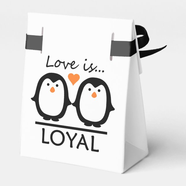 Penguin Love custom favour boxes (Back Side)