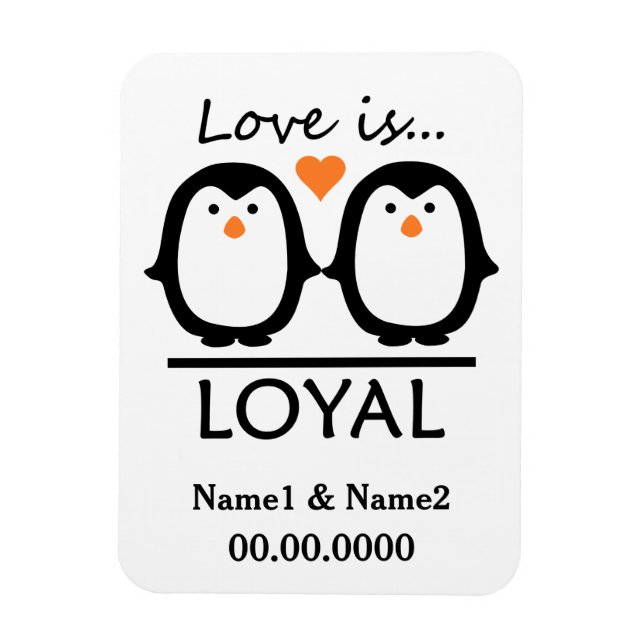 Penguin Love custom magnet (Vertical)