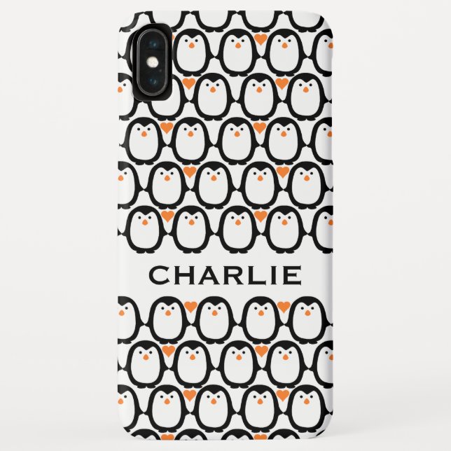 Penguin Love custom monogram phone cases (Back)