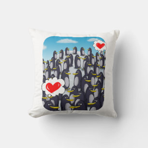 Penguin Love for Valentines Cushion