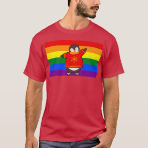 Penguin Love Gay Pride Flag Aesthetic Christmas Sn T-Shirt