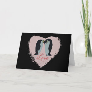Penguin Love Heart Cards