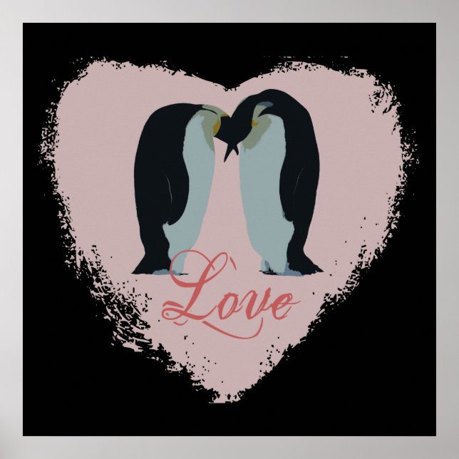 Penguin Love Heart Poster (Front)