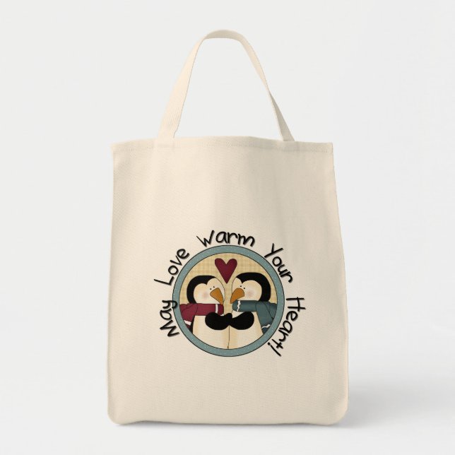 Penguin Love Holiday Tshirts and Gifts Tote Bag (Front)