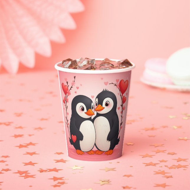 Penguin Love Paper Cups (Insitu)