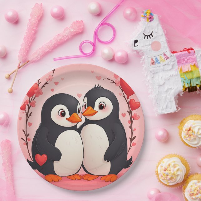 Penguin Love Paper Plates (Party)