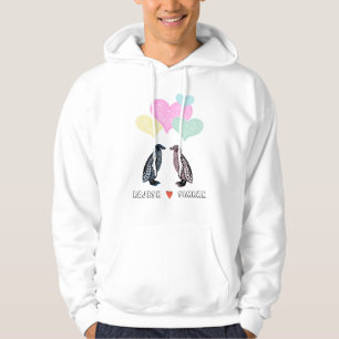 Penguin Love Personalized Couple Name Hoodie