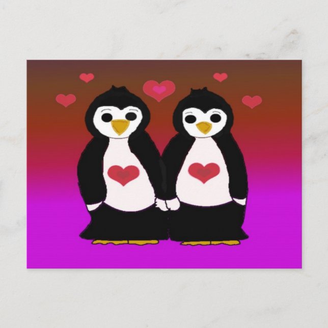 Penguin Love Postcard (Front)