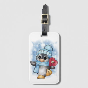 penguin luggage tag