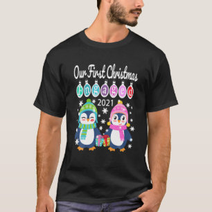 Penguin Matching Couples Our First Christmas Engag T-Shirt