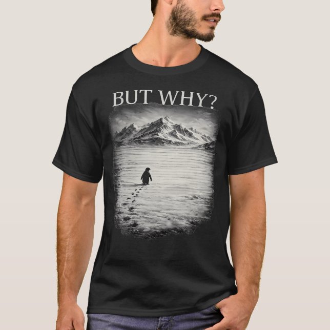 Penguin Meme But Why Mountains For T-Shirt (Front)