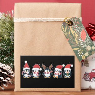 Penguin Merry Christmas North Pole Holiday Animal Rectangular Sticker