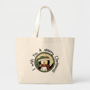 Penguin Merry Christmas T-shirts and Gifts Large Tote Bag