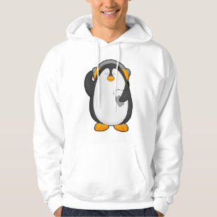 Penguin & Mobile phone with Headset Hoodie