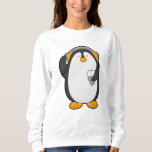 Penguin & Mobile phone with Headset Sweatshirt