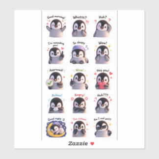 Penguin Moodies – Cute Expression Sticker Pack