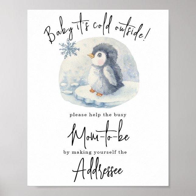 Penguin - Mum to be addressee Poster (Front)