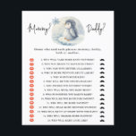Penguin - mummy or daddy baby shower game<br><div class="desc">Baby Shower invitation featuring an adorable watercolor arctic baby penguin on an ice floe. Winter Baby Shower. Arctic Penguin baby shower theme. Matching items available.</div>