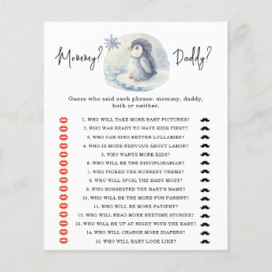 Penguin - mummy or daddy baby shower game