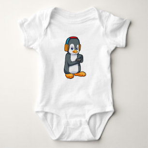 Penguin Music Headphone Baby Bodysuit