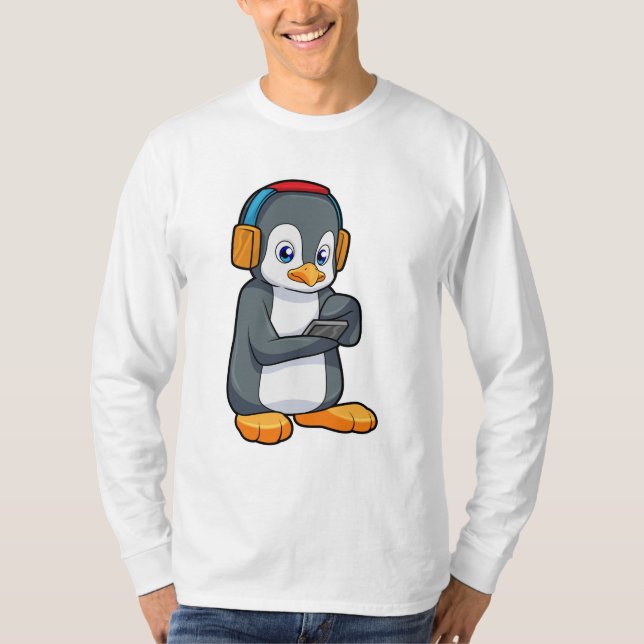 Penguin Music Headphone T-Shirt (Front)