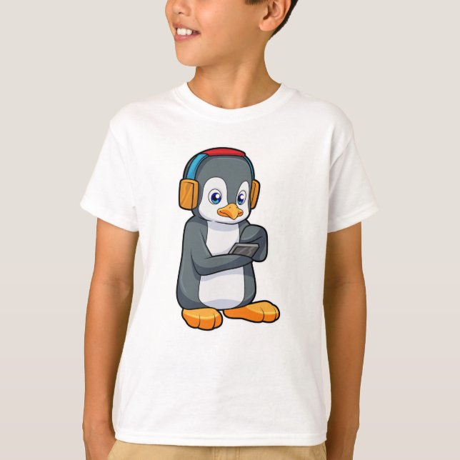 Penguin Music Headphone T-Shirt (Front)