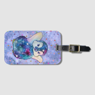 Penguin named Button Luggage Tag