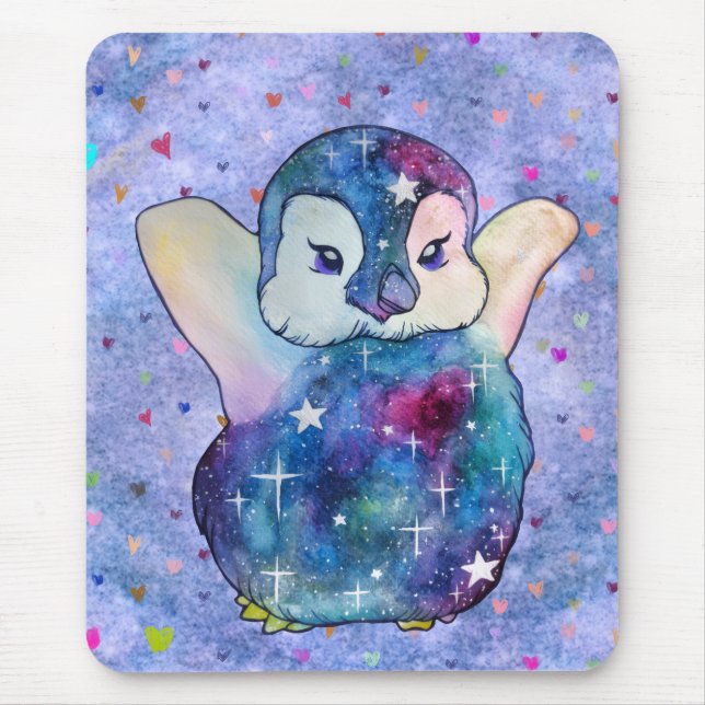 Penguin named Button Mouse Pad (Front)