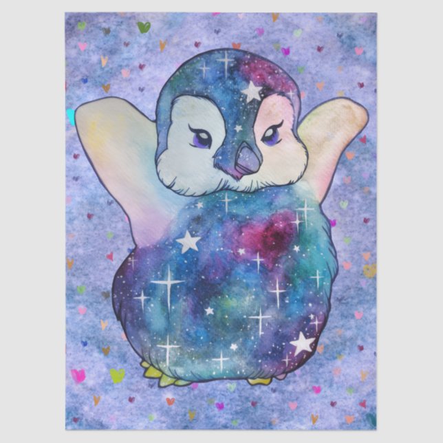 Penguin named Button Tissue Paper (Front)