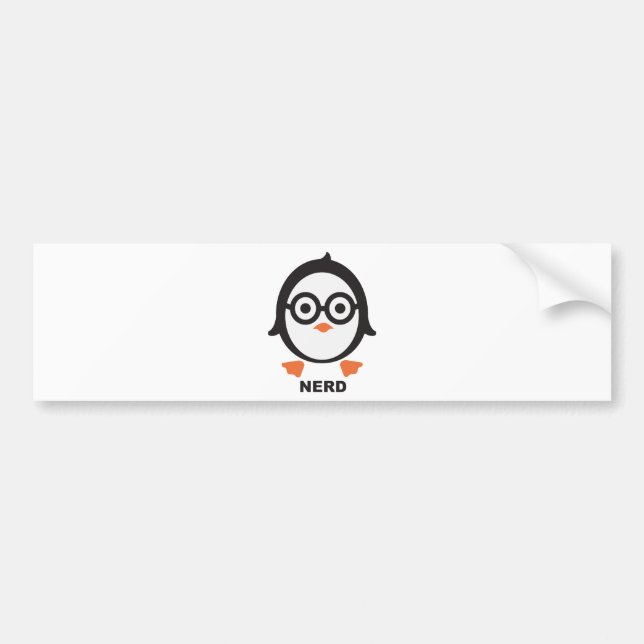 penguin - nerd bumper sticker (Front)