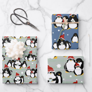Penguin Nightcap Wrapping Paper Sheet