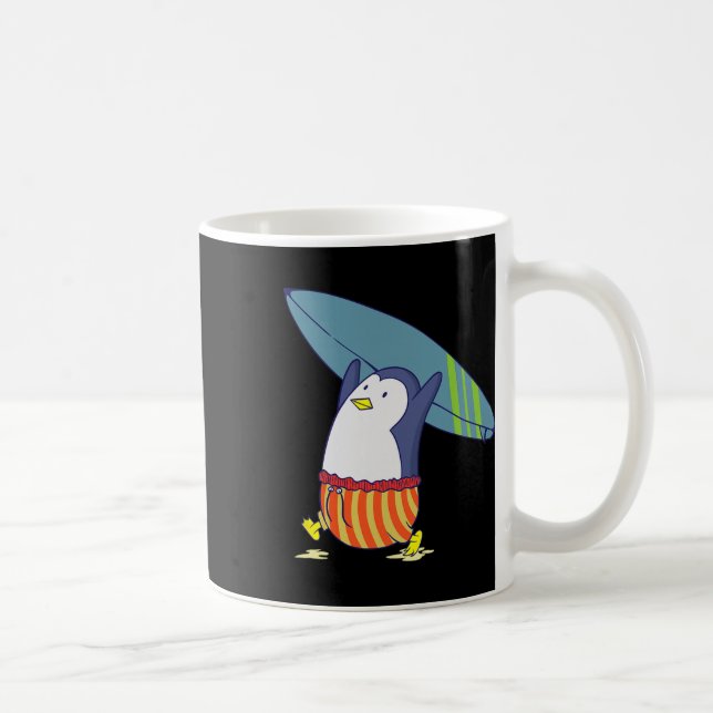 Penguin Nothing Is Better Than Surfing  Coffee Mug (Right)