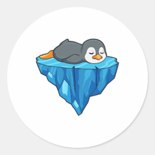 Penguin on Ice floe Classic Round Sticker