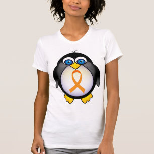 Penguin Orange Ribbon Of Awareness Gift T-Shirt