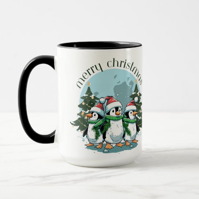 "Penguin Pals: Merry Christmas Mug" Mug (Left)