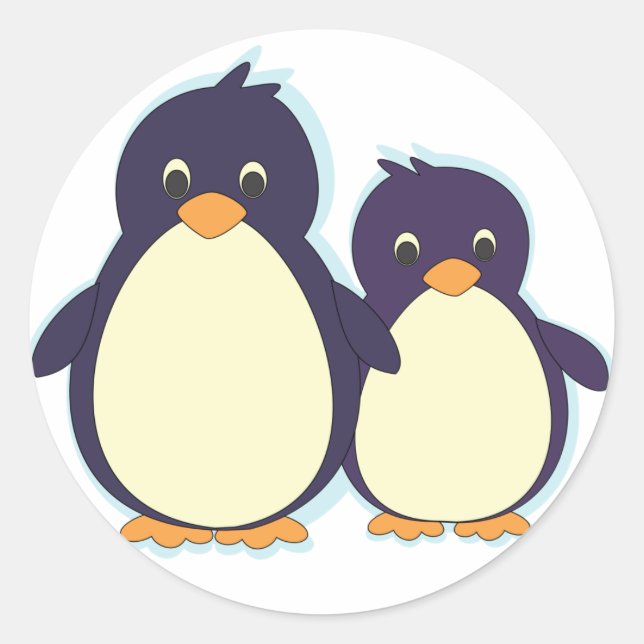 Penguin Paradise Classic Round Sticker (Front)