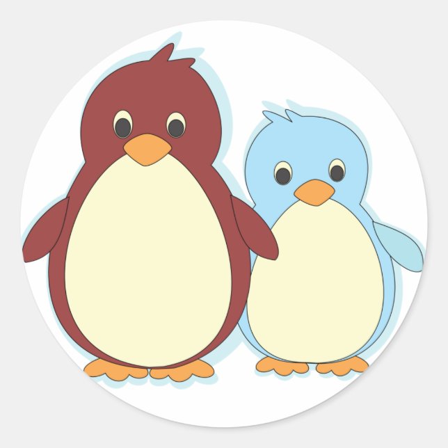 Penguin Paradise Classic Round Sticker (Front)