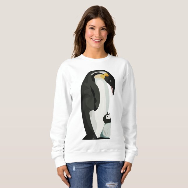 Penguin Parent and Chick Bonding Art Sweatshirt (Front Full)