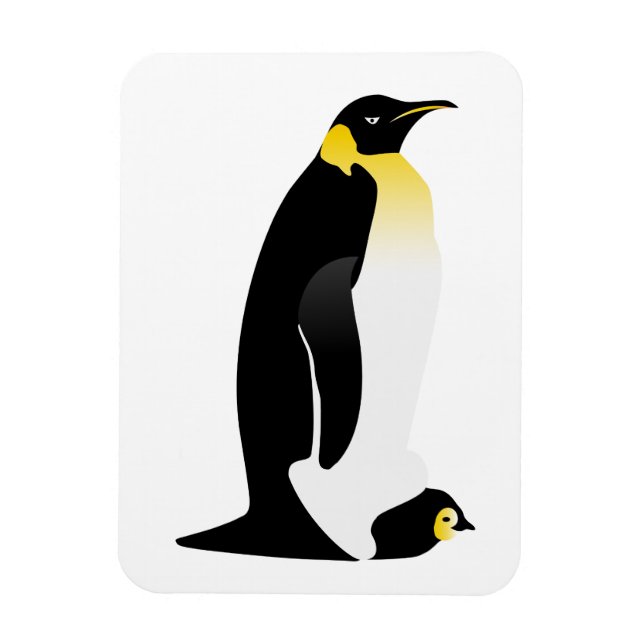Penguin parent with his baby magnet (Vertical)