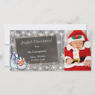 Penguin Parents New Baby Photo Template Christmas