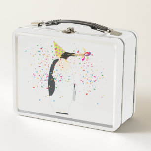 Penguin Party Animal Metal Lunch Box