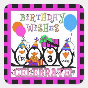 Penguin Party Custom Stickers