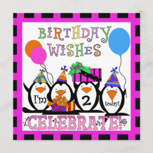 Penguin Party Customised Birthday Invitations