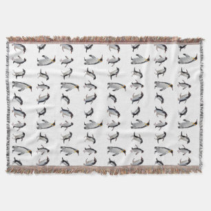Penguin Party Throw Blanket (Choose Your Colour)