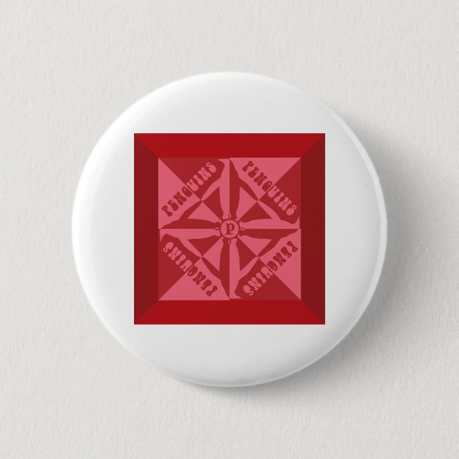 Penguin Pattern 6 Cm Round Badge (Front)