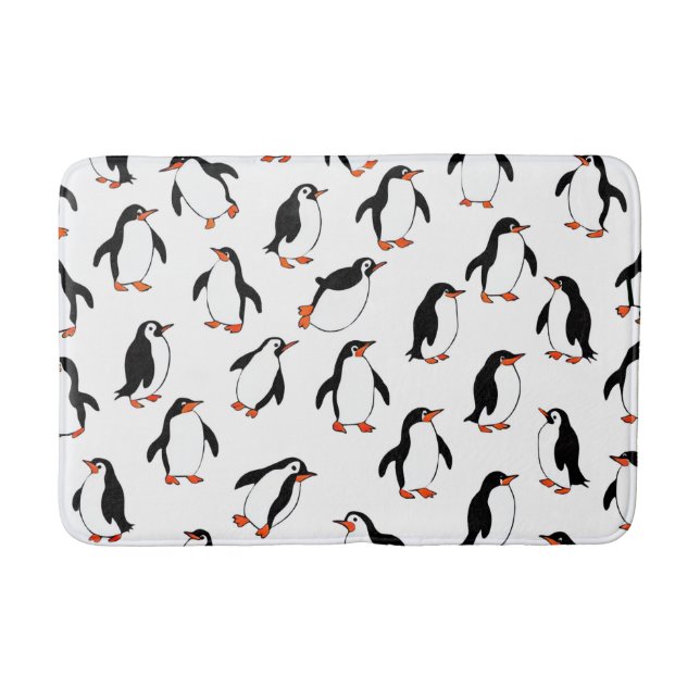 Penguin Pattern Bath Mat (Front)