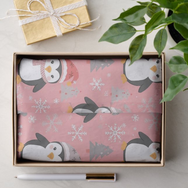 Penguin Pattern Christmas Tissue Paper (Gift)