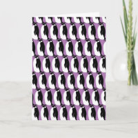Penguin Pattern Purple Black White