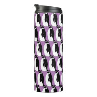Penguin Pattern Purple Black White