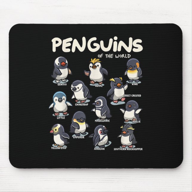 Penguin Penguins Animals of the World Penguin Love Mouse Pad (Front)